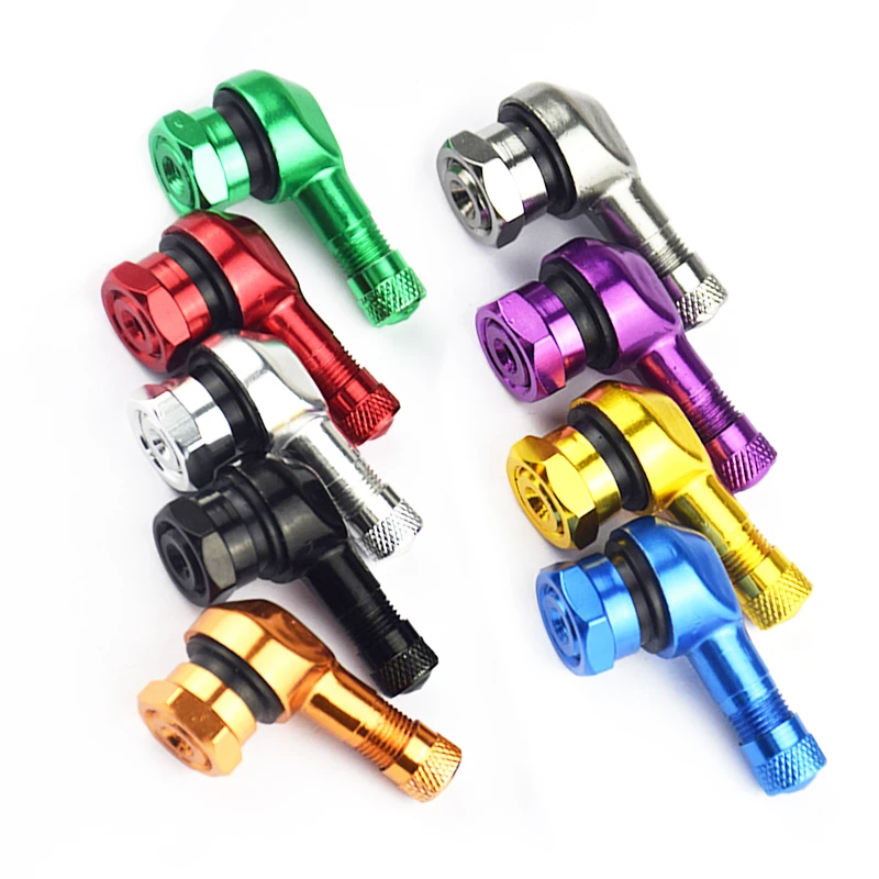 Valves de pneu de roue de moto universelles, capuchon de tige de pneu à  Air, couvercle de pneu à 90 degrés 17mm CNC tiges de Valve Tubeless en  aluminium 10 couleurs - AliExpress