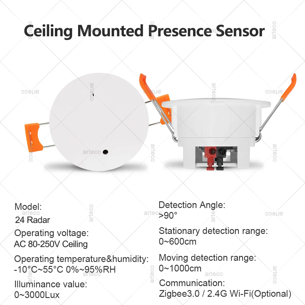 Tuya WiFi/ZigBee Smart Human Presence Detector Smart Human Body PIR Sensor 24G Radar Detector Motion Sensor Support Zigbee2MQTT motion sensor,human presence sensor,pir motion sensor,infrared detector sensor