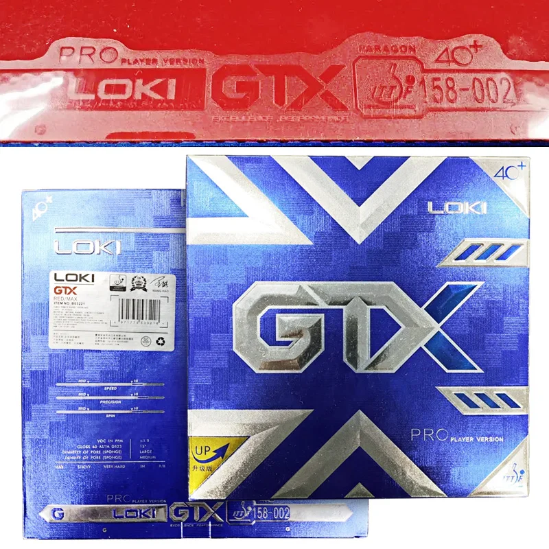 Genuine LOKI GTX Pro Table Tennis Rubber Sticky Pimples-in Ping Pong Rubber Sheet with Blue Pre-set Cake Sponge