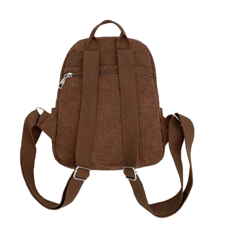 Women Mini Backpack Solid Color Corduroy Small Backpacks Traveling Bags Bookbags