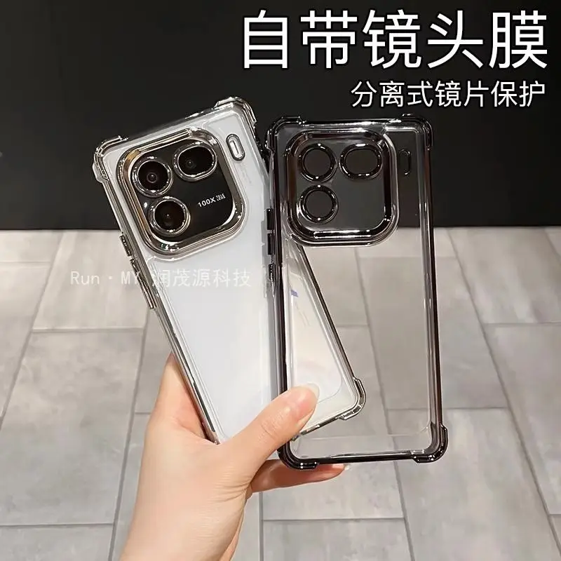 Luxury Transparent Electroplating Soft TPU Shockproof Phone Case Cover