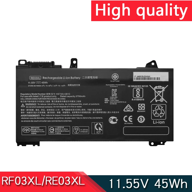 

NEW RE03XL 11.55V 45Wh Battery For HP ProBook 430 440 445 450 G6 G7 ZHAN 66 Pro 13 14 15 G2 G3 HSTNN-DB9A OB1C UB7R L32407-2C1