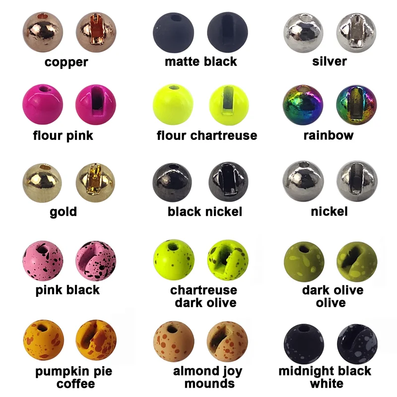 Perles montage mouches 25 pièces tailles 2.5mm à 4.0mm pour nymphes truite carpe matériel pêche