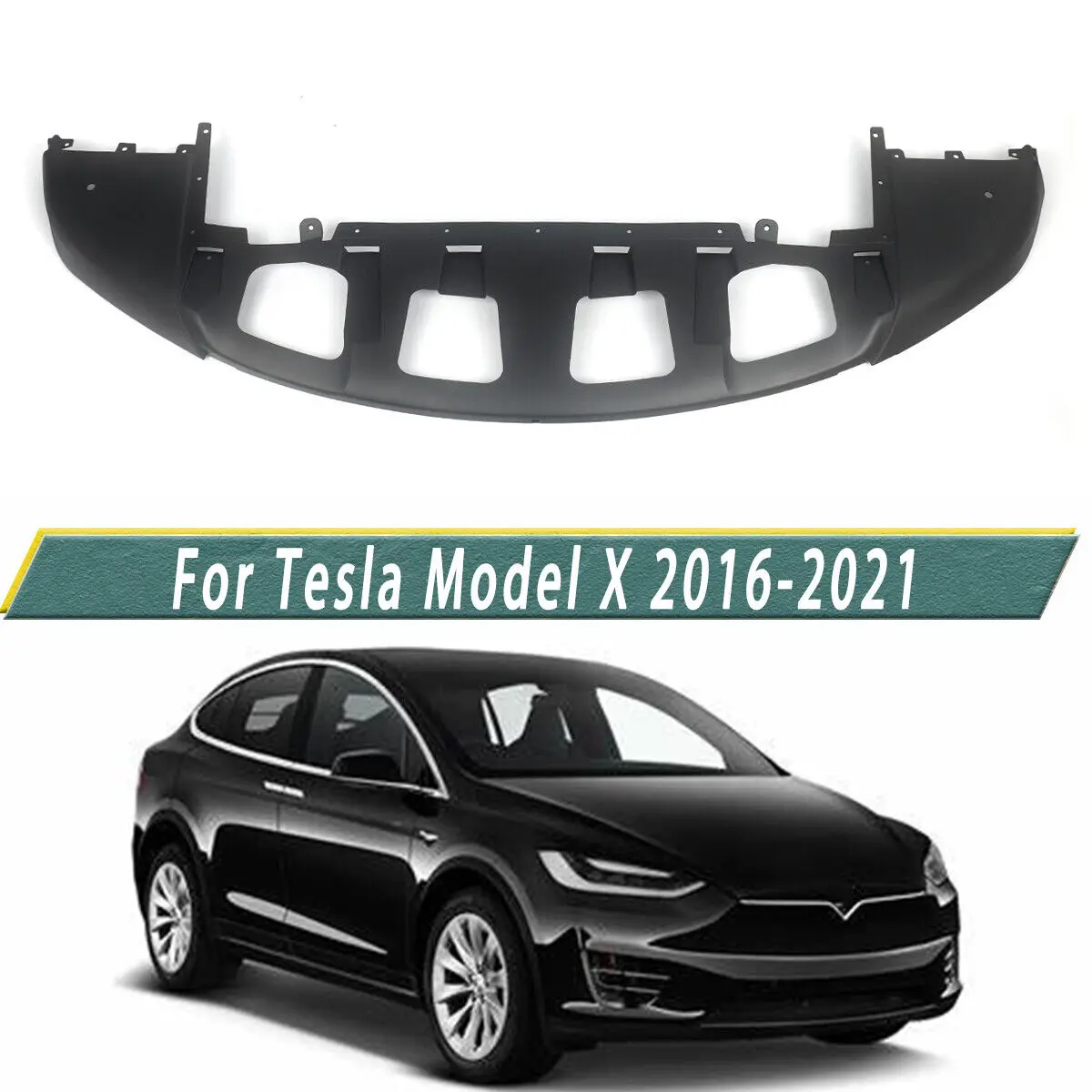 

For 2016-2021 Tesla Model X 1034833-00-E 103483300E Front Bumper Lower Valance Spoiler Skid Plate Brand New