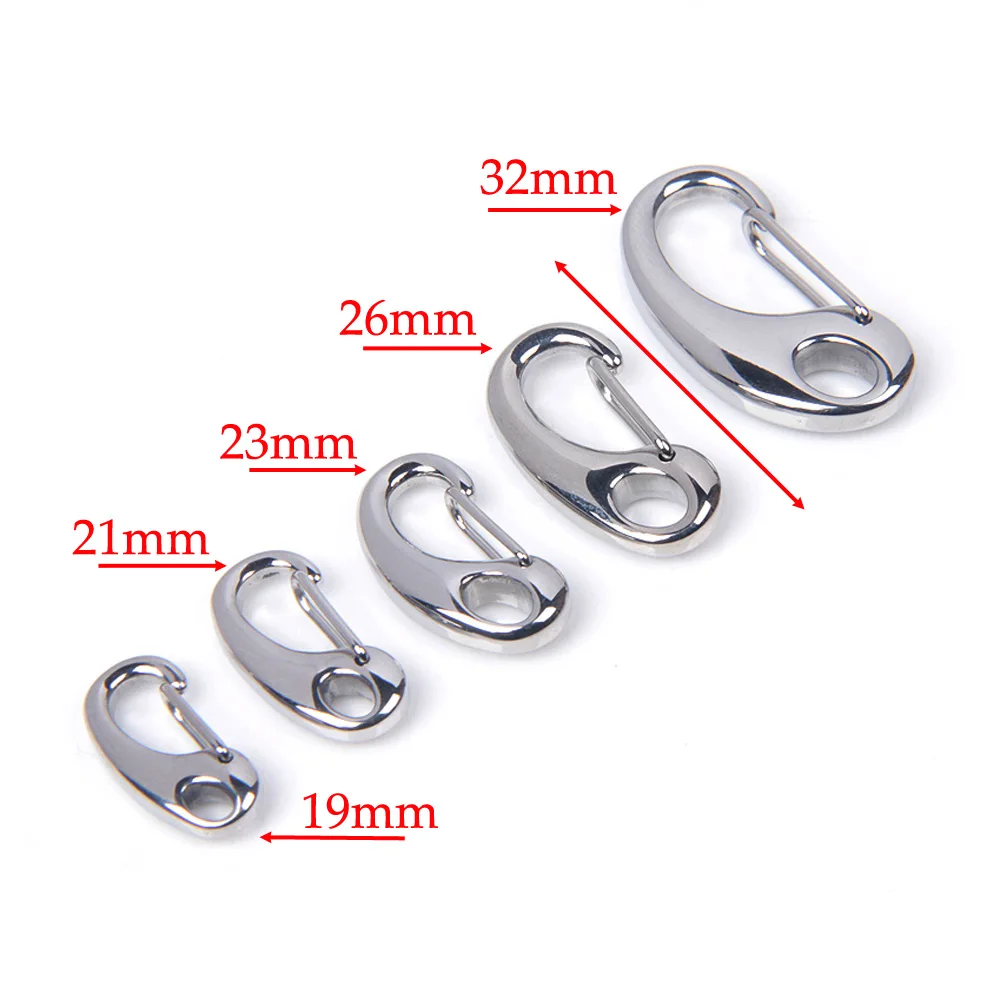 2 Stück hochwertiger Edelstahl D-Schnalle Schlüsselanhänger Karabinerverschlüsse Halskette Armband Herstellung DIY Schmuckzubehör Zubehör – Detail 2