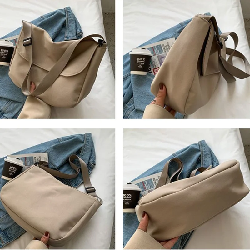 Japanese Women's Large Capacity Crossbody Bags Nylon Fashion Handbags For Women Daily Commuting Message Bag