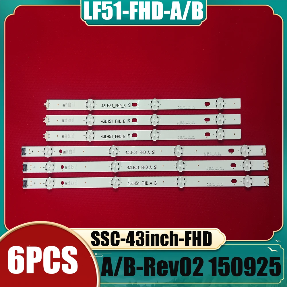 6 светодиодных панелей для подсветки LG 43LH590V 43LF510V 43LF5100 43LH5100 43LH570A 43LH520V 43LH511T 43LH513V