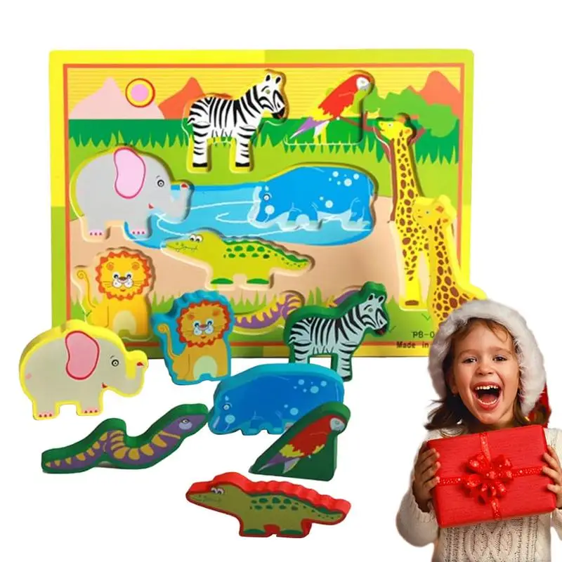 

Toddler Animal Puzzles Educational Montessori Puzzles For Children Over 1 Year Old Children Fine Motor Skills Toys For