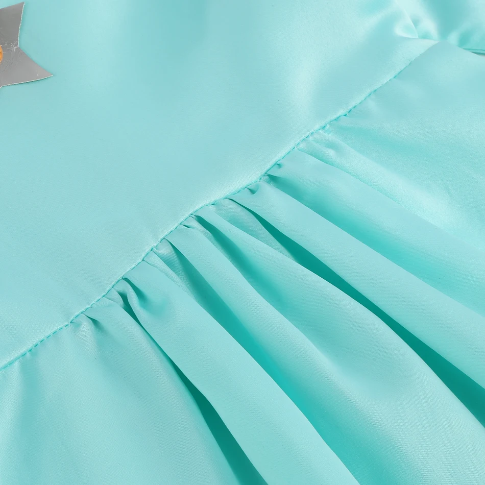 Mädchen Rosalina Rollenspiel Kostüm Pfirsich Blau Weiß Cosplay Kleid mit Krone für Kinder Kinder Halloween Kostüm Geburtstagsgeschenk – Detail 6
