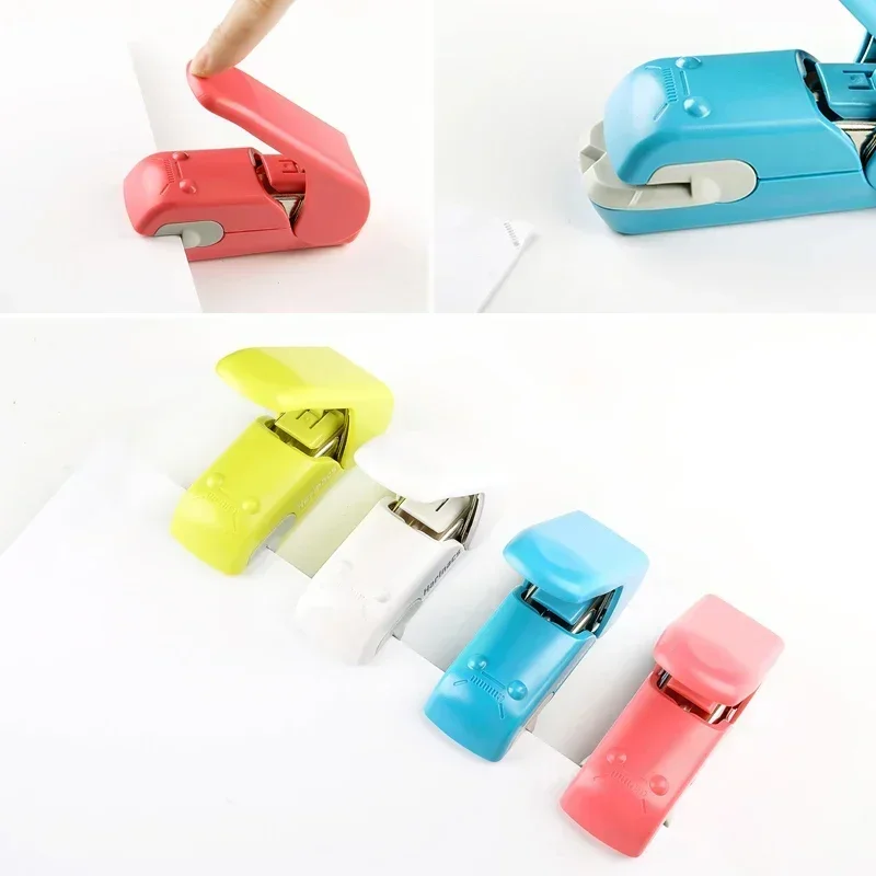 Stapleless Book Paper Stapling Stapler Mini Portable No Staples School Office Supplies 1PC