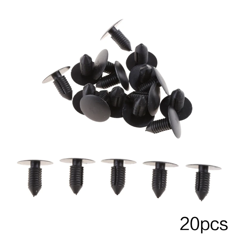 20 Car Bumper for Fender Plastic Rivets 10mm Hole Black Fasteners for Ford New 50pcs universal car bumper fender fasteners trim clips push trim clip hole plastic rivets screw for renault clio laguna megane