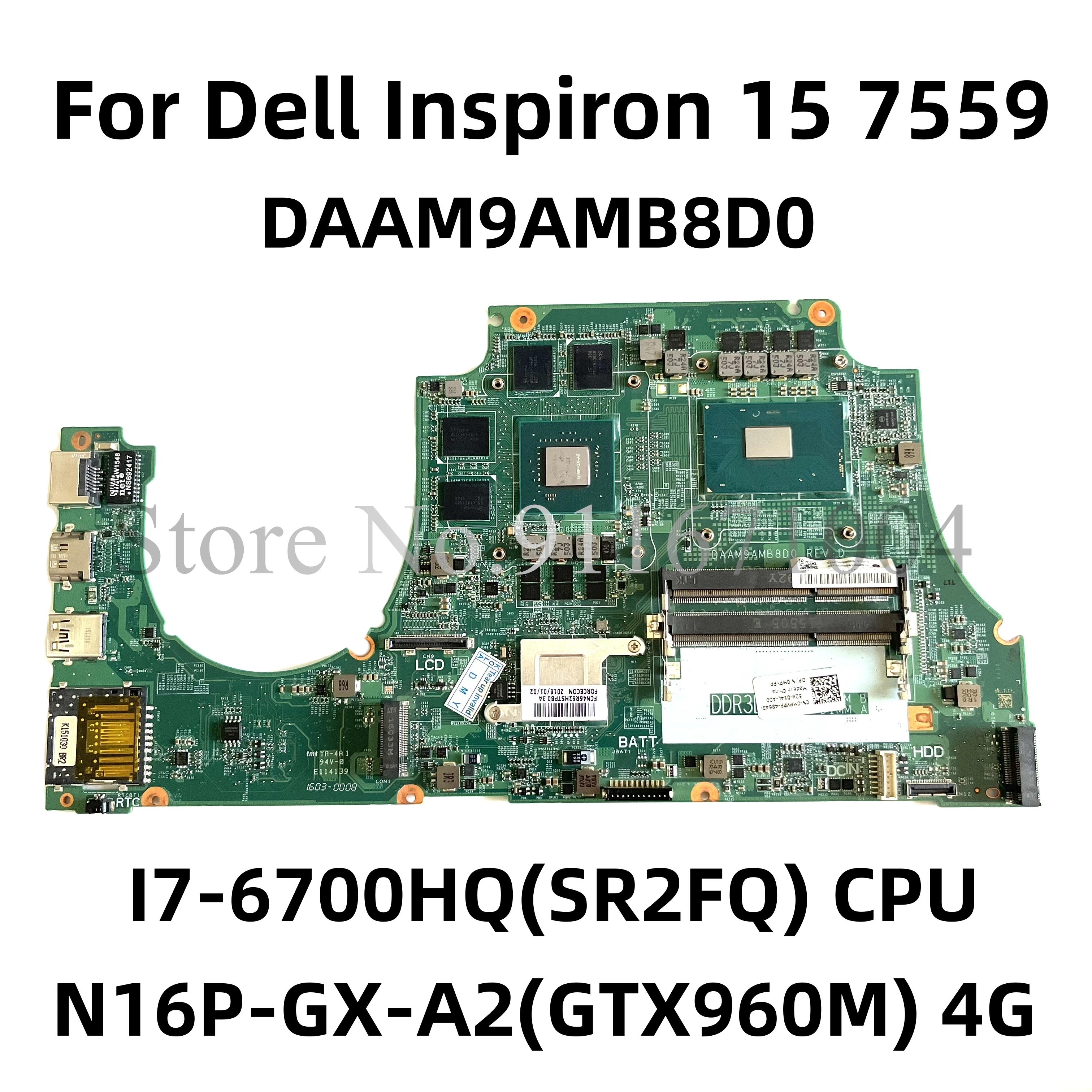 

CN-0MPYPP 0MPYPP для dell Inspiron 15 7559, материнская плата ноутбука DAAM9AMB8D0, материнская плата с Φ 4G 100% тест