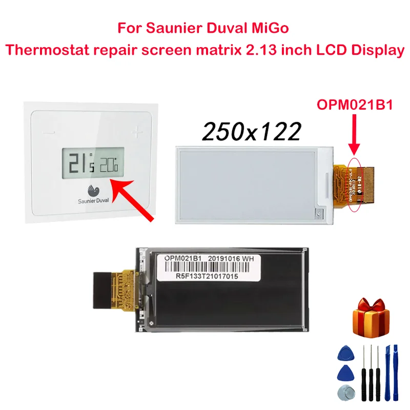 Für Saunier Duval MiGo Thermostat Reparatur Bildschirm Matrix 2,13 Zoll LCD Display – Detail 1