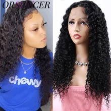 

Loose Deep Lace Front Wigs Curly Human Hair Wigs For Women HD Lace Frontal Wig Transparent T Part Lace Front Wig Wet And Wavy
