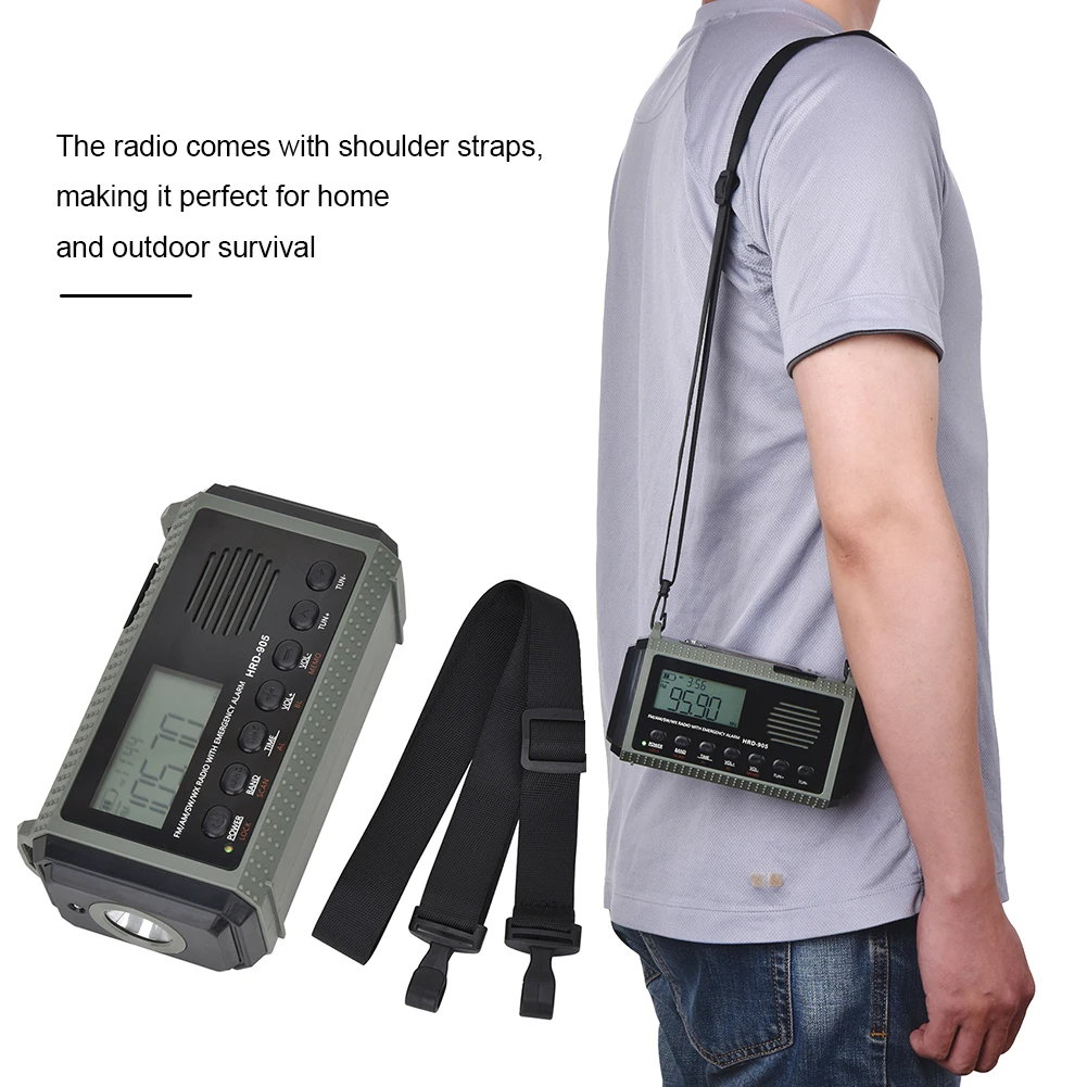 Radio Emergenza 30000mAh Con Manovella E Solare - Bluetooth 5.3, Torcia SOS, Per Campeggio E Emergenze - Foto 7