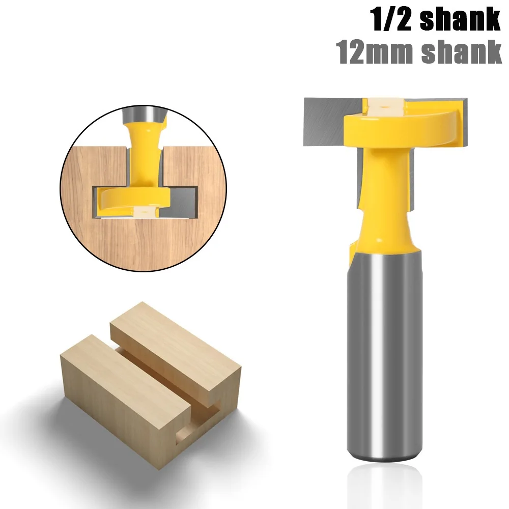 

1pcs Top Quality T-Slot & T-Track Slotting Router Bit - 8" 1/2'' 12mm Shank For Woodworking Chisel Cutter Wholesale Price