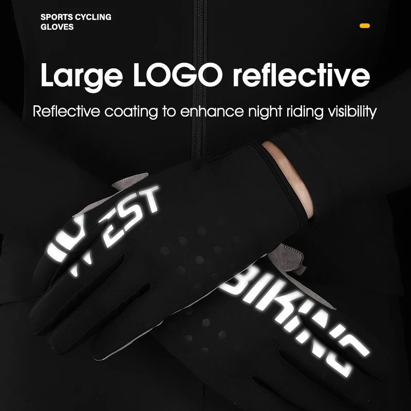 Cycling gloves gym gloves WEST BIKING Cycling Gloves MTB Bike Bicycle Full Finger Gloves Men Women Winter Gym Fitness Non-slip Breathable Sports