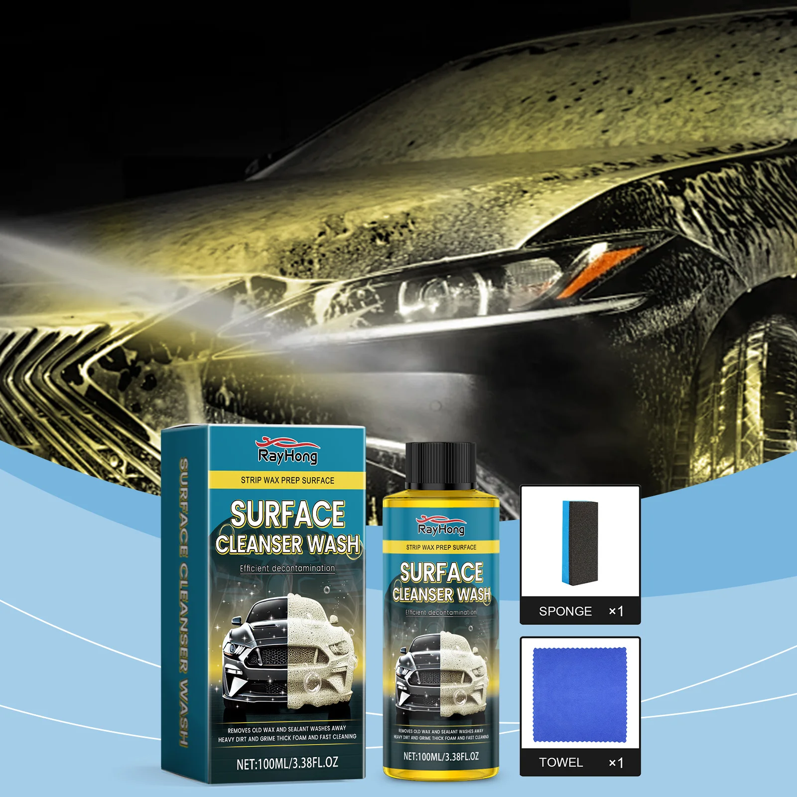 Clean Car Wash Fluid with a Mild Formula That Does not Damage the Paint of Cars Trucks, SUVs RVs, and Protective Cleaning Fluids