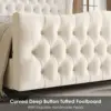 King Size 54.3” Tall Platform Bed Frame with Deep Button Tufted Wingback Headboard and Footboard, Velvet Upholstered Bed Frame 4