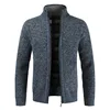 Amazon Cross-border Men's Knitted Sweater Jacket Fleece Lined Loose Fit Casual Youth Cardigan Trendy Pullovers
