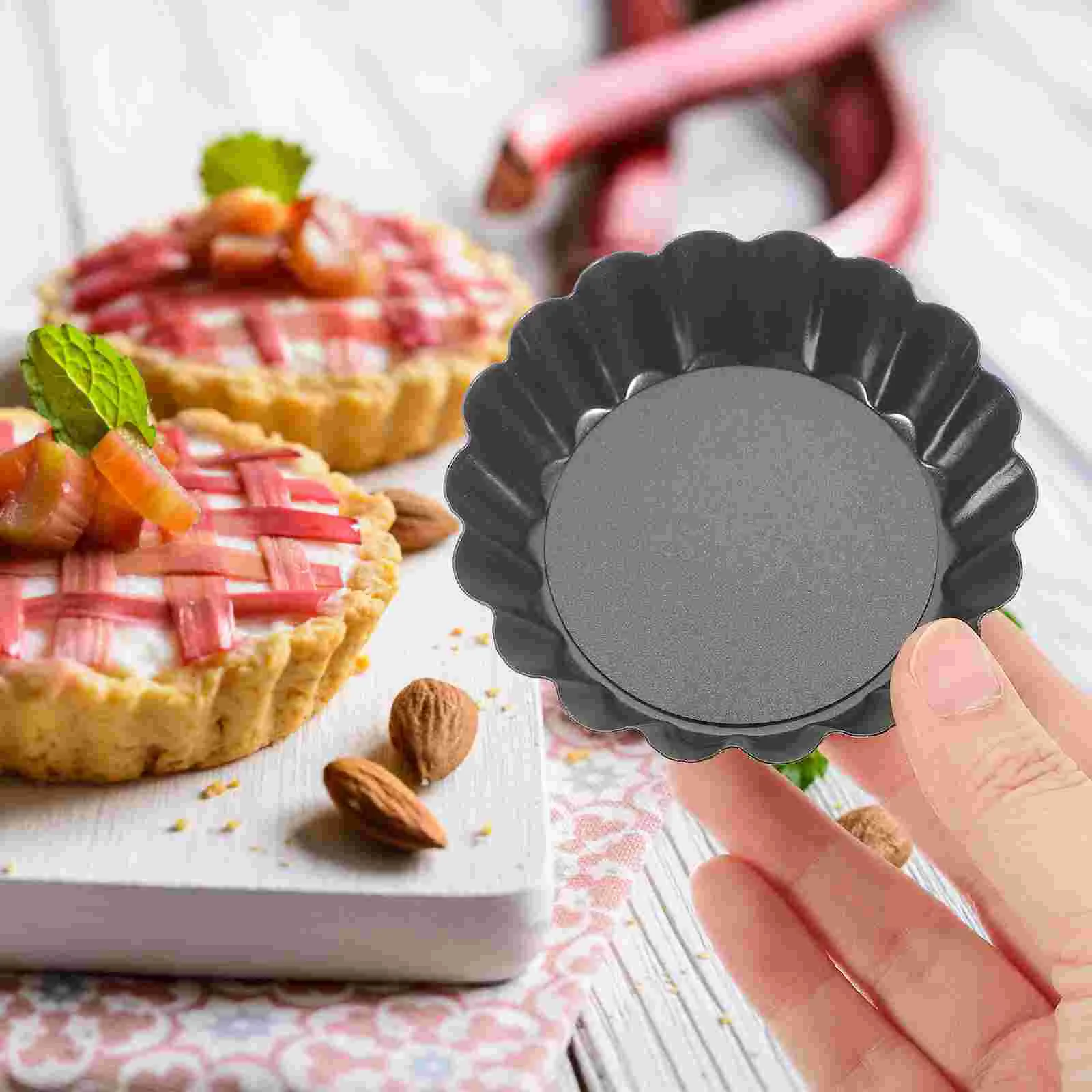 

Mini Tart Pans With Removable Bottom Mousse Cakes Dessert Baking Molds Bottom Fluted Heavy Duty Kitchen Baking Tool