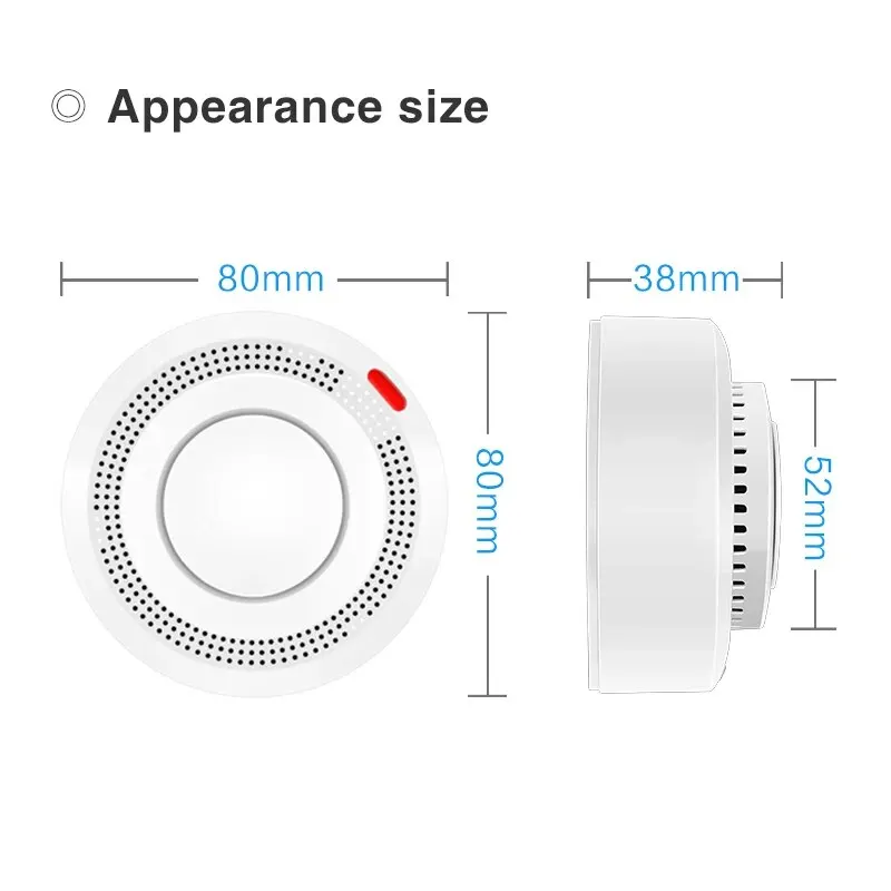 Tuya ZigBee Smart Smoke Detector Security Protection Smoke Alarm Fire Protection for Home Security System Via Smart Life App