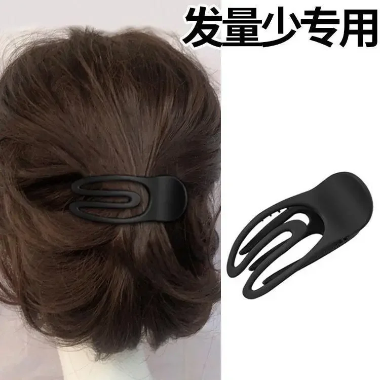 Fashionable Korean Version Solid Color Frosted Duckbill Clip Grab Clip for Women's Temperament Elegant Half Tie Hair Accessories