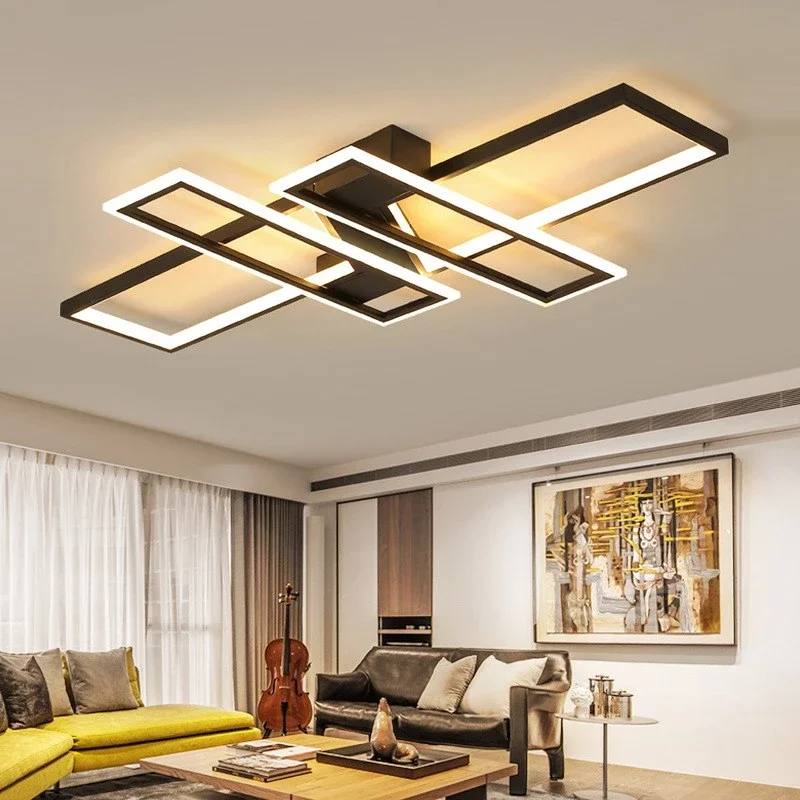 New Modern Led Chandeliers For Living Dining Room Bedroom Nordic Aluminum White/Black Ceiling Light 85V-260V With Remote Control 5