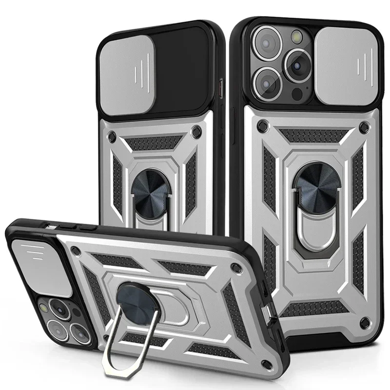 Military Grade Slide Camera Lens Protector Armor Case with Ring Cover
