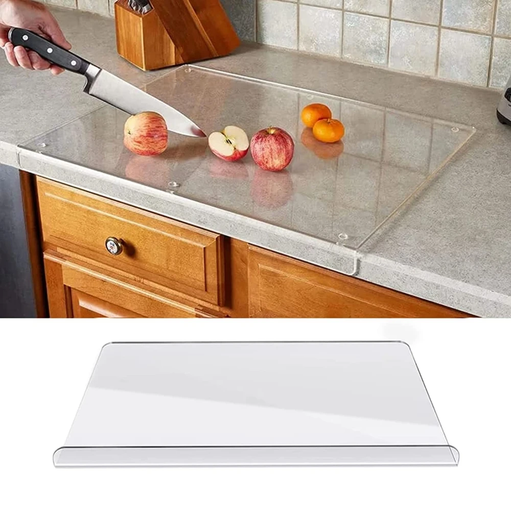 Acrylic Anti-slip Transparent Cutting Board with Lip for Kitchen