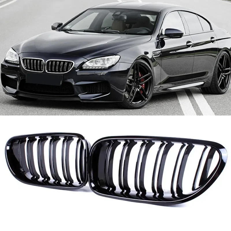 Car Front Kidney Grill Bumper Grille Racing Grills 2012-Double Slat Glossy Black For BMW 6 Series F06 F12 F13 M6 front kidney grille front grille racing car grille