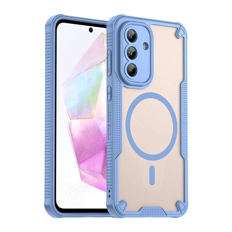 Magnetic Luxury Matte Translucent Armor Shockproof Phone Case with Magsafe Wireless Charging