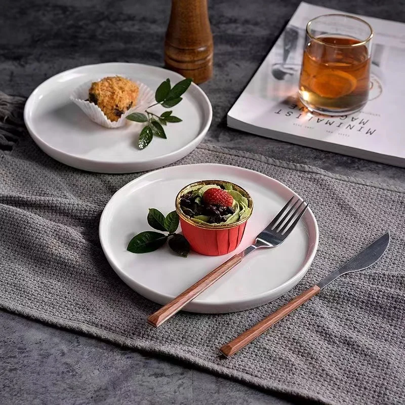 Nordic Style Ceramic Dinner Plate Western Plate Steak Dessert Salad Pasta Flat Ceramic Dishes Ceramic Dish
