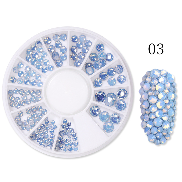 Gold Geometry Rivet Alloy Nail Studs Chameleon Stone Nail Rhinestone Small Irregular Beads 3D Nail Art Decoration In Wheel