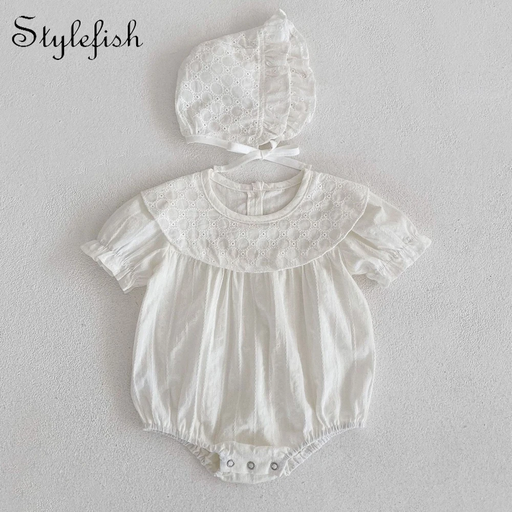 Korean baby clothes summer new baby romper plain color jacquard short