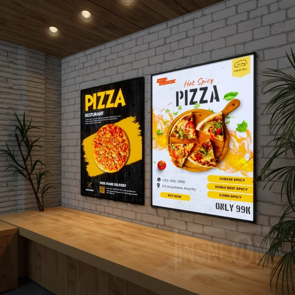 Custom Slim Light Box Backlit Restaurants Menu Advertising Poster LED Light Box Business for Indoor and Outdoor