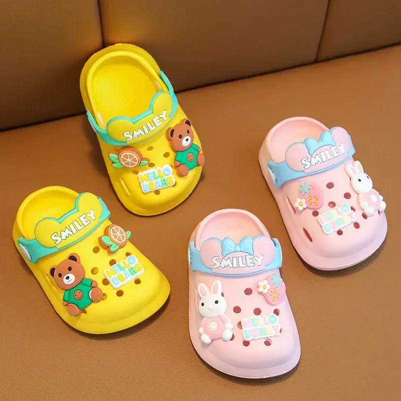 2024 Summer Baby Girl Sandals Cute Cartoon Slippers Newborn Infant Indoor Bath Anti-slip Shoes Baby Boy Beach Sandals 4