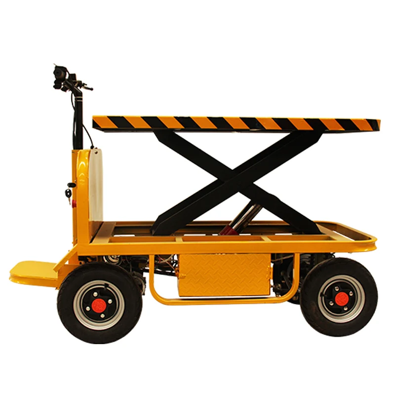 Wyj Fork-Type Mobile Platform Four-Wheel Handling Warehouse Truck King Pull Cargo Trolley