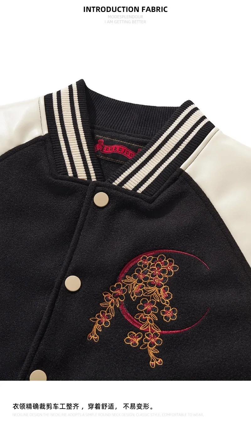 Dragon Year Cartoon Embroidery Cotton Jacket Men's And Women's Couple Baseball Uniform Coat Chinese Style Cotton-Padded Chaqueta
