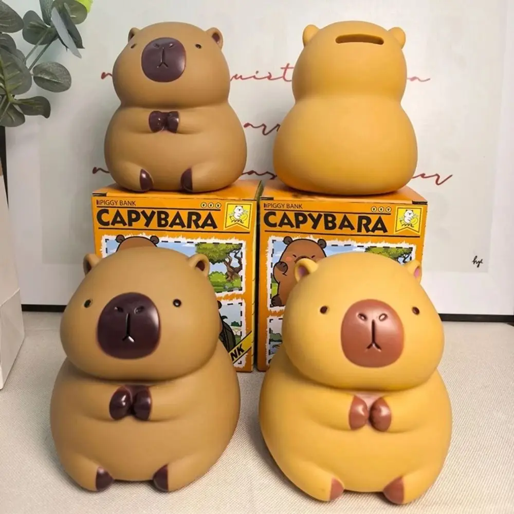 Cute Cartoon Capybara Piggy Bank Household Vinyl Money Banks Fashion Kids Capybara Coin Can Bedroom Home Decoration