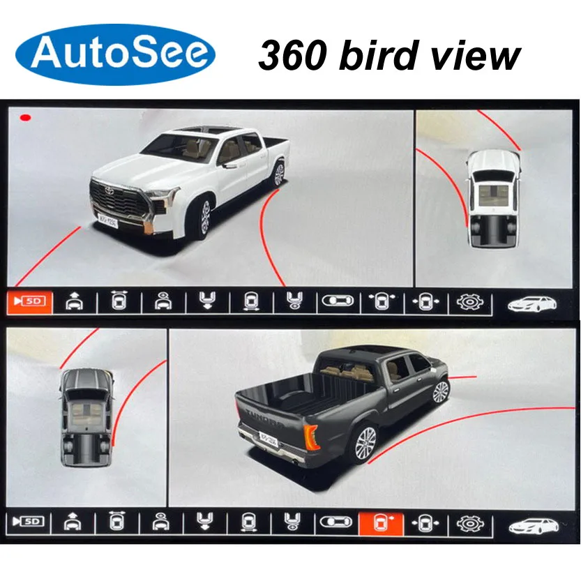 suit original monitor for Toyota Tundra 360 degree camera birds eye Panoramic view Front rear Surround parking reverse