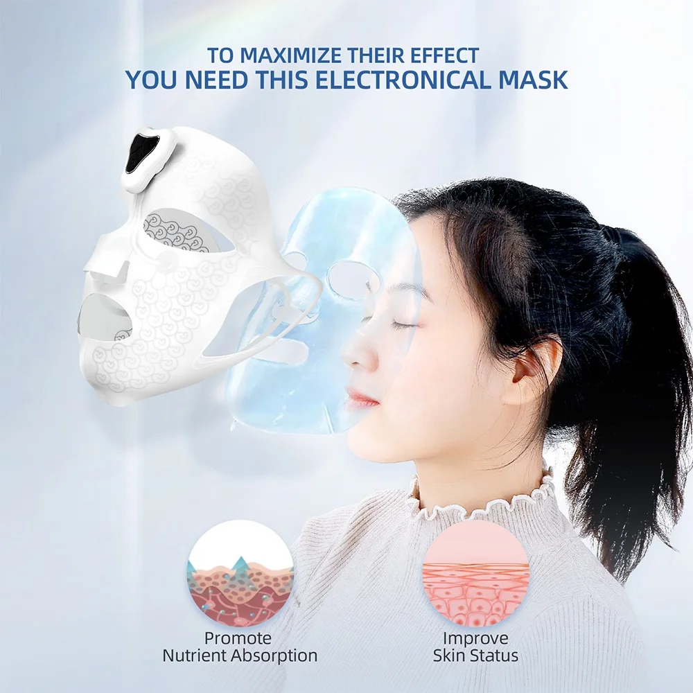 EMS Facial Beauty Mask Face Lifting Vibration Massager Slimming Tightening Remove Edema
