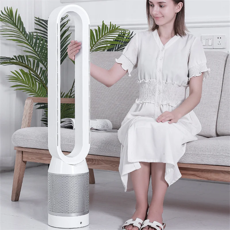 220V Air Purification Circulation Bladeless Fan Ultra-Quiet Dormitory Desk Floor Electric Fan Tower Fan Bladeless Fan Room Fan 5