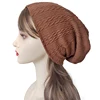 Geebro Women's Stripes Pattern Casual Hats Autumn Winter Soft Stretch Slouchy Cap Ladies Solid Color Skullies Beanies Gorros 4
