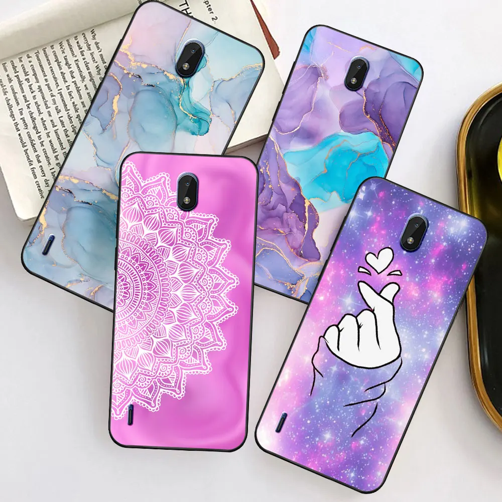 Custodia Con Cordino Per Nokia C01 Plus – Silicone TPU Morbido Con Motivi, Antiurto E Tracolla Regolabile
