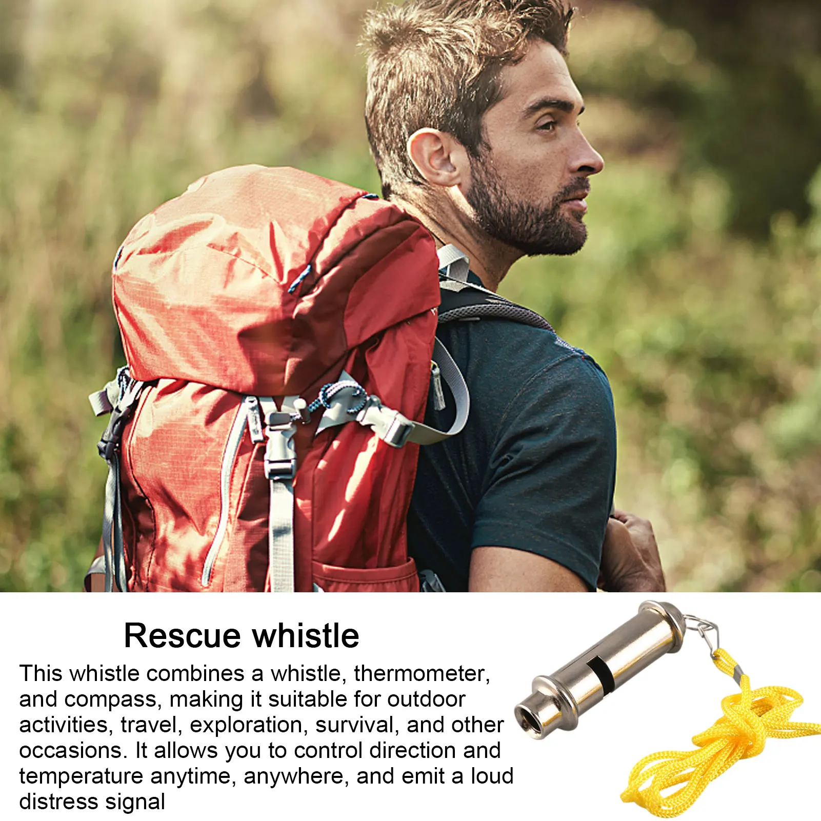 Silver Metal Whistle Neck Chain English London For Polices Bobby Judge Security Outdoor First Aid Tool 1PC