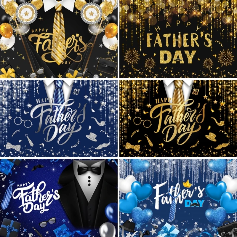 Happy Father’s Day Backdrop Gentleman Tuxedo Black Suit Tie Family