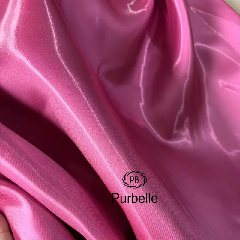 Ivory White Luxury Glossy Metallic Liquid Satin Fabric
