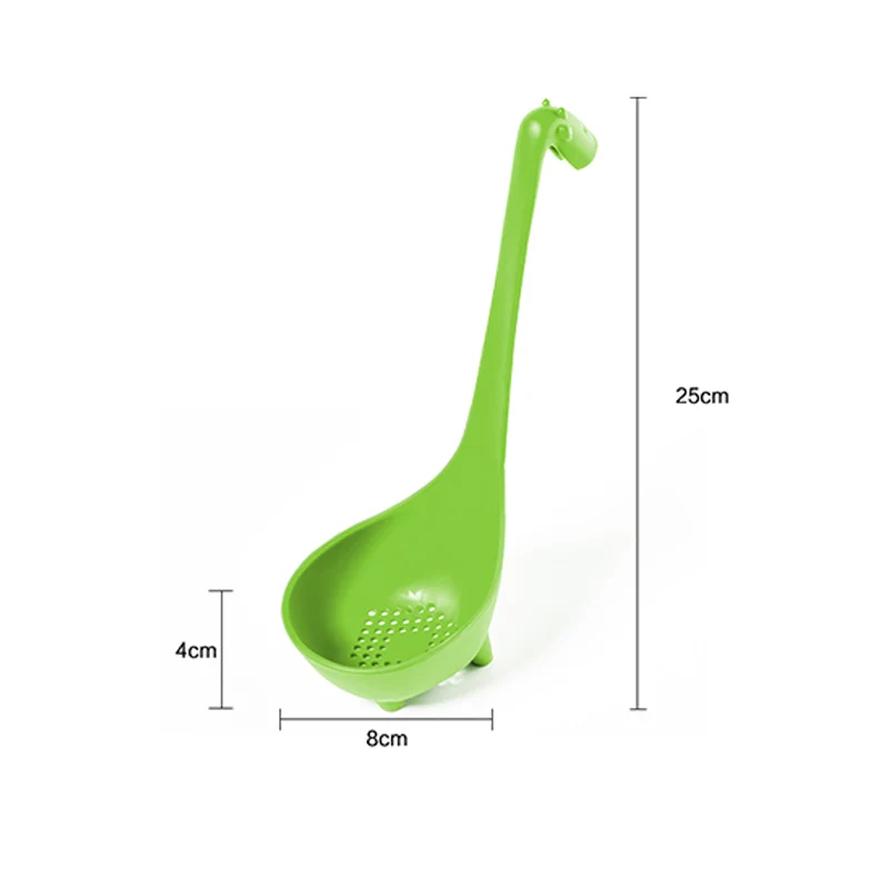 Plastic spoon FHEAL Cute Giraffe Colander With Long Handle Food-grade PP Long Handle Cooking Utensils Tableware Spoon Kitchen Accessories