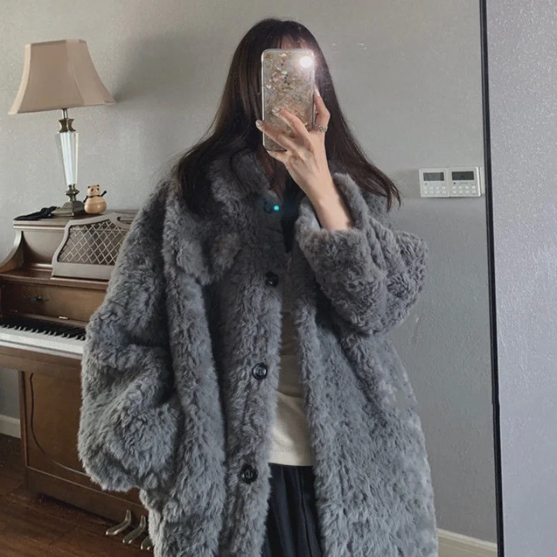 

Medium Length Coat, Fashionable Ins, Winter Vintage Women's Clothes, Thickened Oversized Cotton Coats